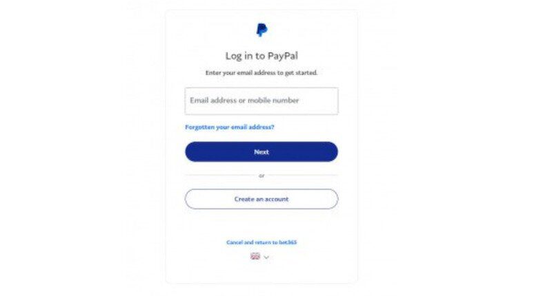 Log in bij PayPal