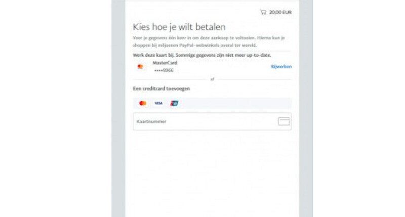 Kies hoe je wilt betalen met PayPal