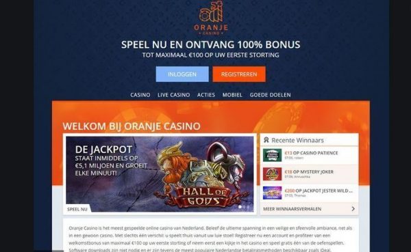 oranje casino jackpot