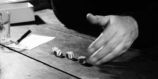 Dice Game on Table