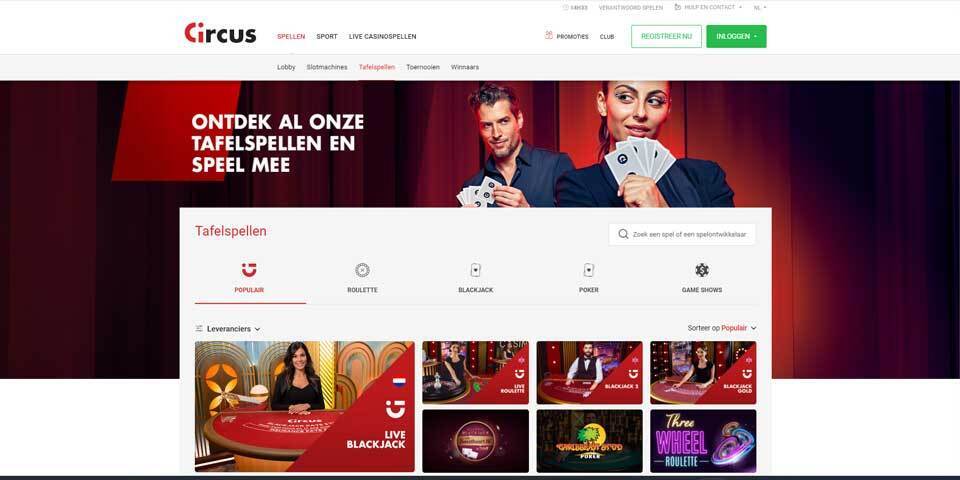 Circus Casino tafelspellen