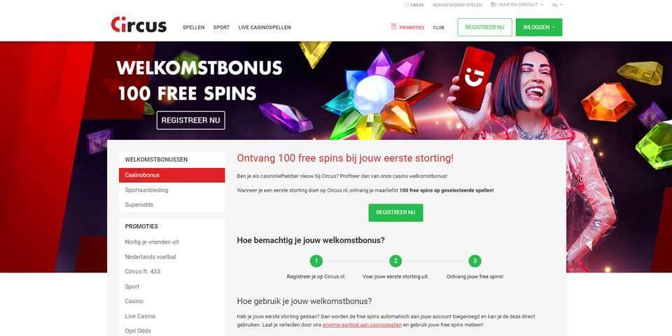 Circus Casino welkomstbonus