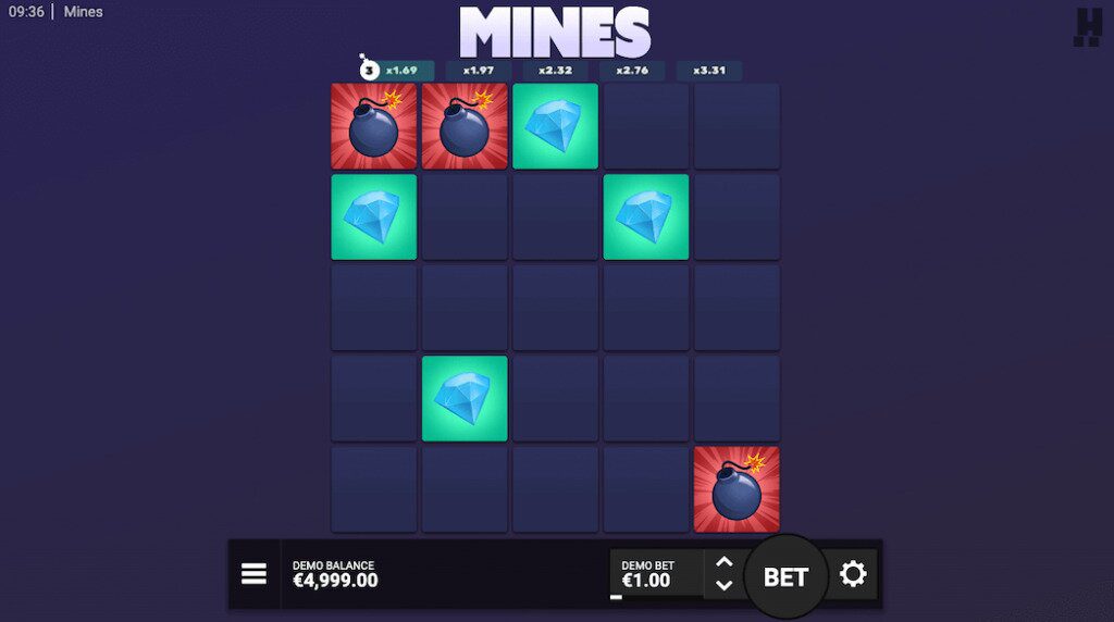 Casino Mijnenveger variant Mines van Hacksaw Gaming