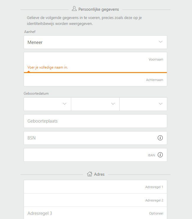 Handmatig  account aanmaken bij Bet365
