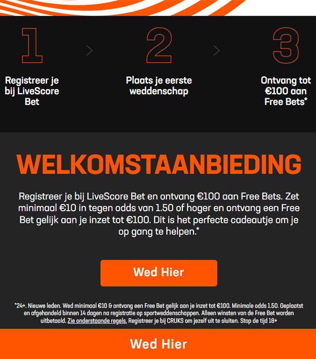 Aanmeldbonus LiveScore Bet casino