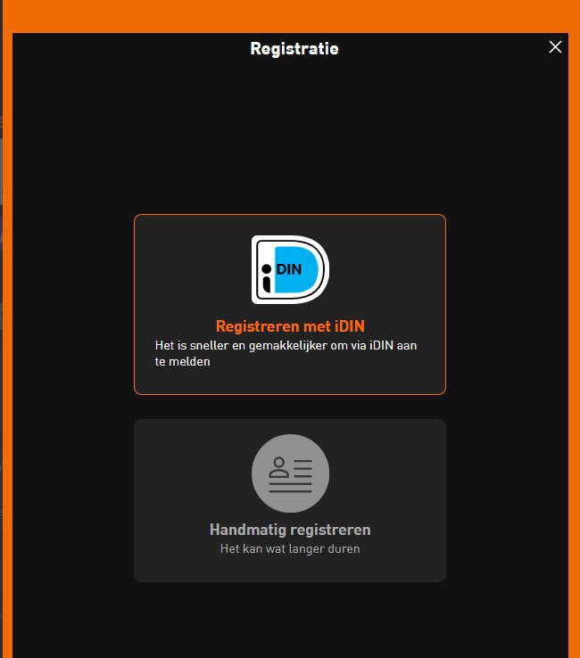 Registreer je Livescore Bet account via iDin