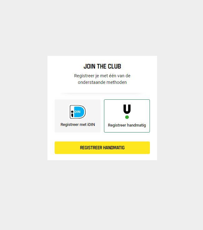 Registreer je Unibet account via iDin