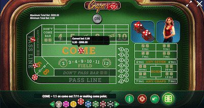 Blijf rollen totdat er een 7 gegooid wordt bij casino craps