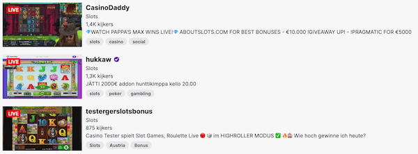 Casino streamers on Twitch