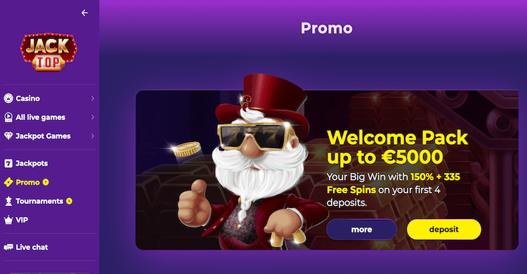 Jacktop casino bonus