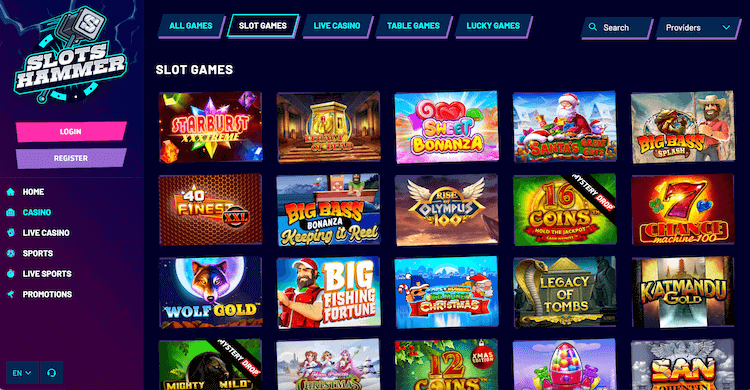 Slots Hammer gokkasten aanbod 