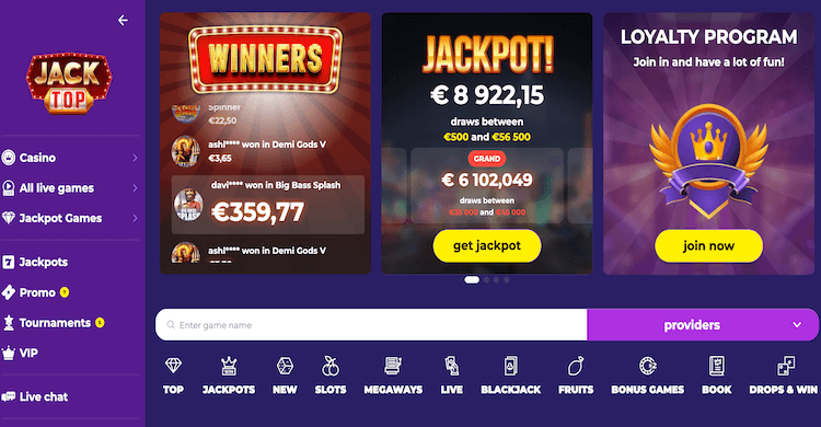 jacktop casino spellen