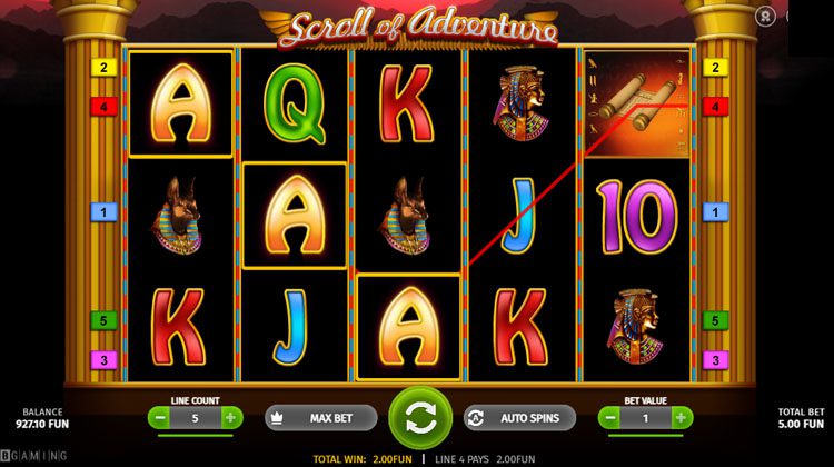 Scrol of Adventure online slot winronde