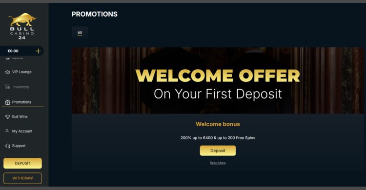BullCasino24 welkomstbonus
