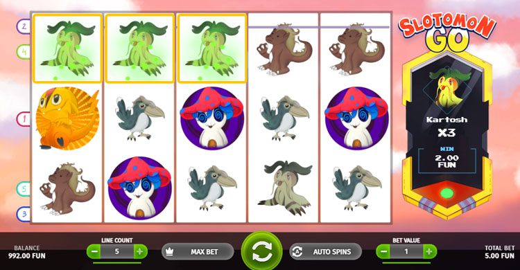 Slotomon GO voor echt geld spelen