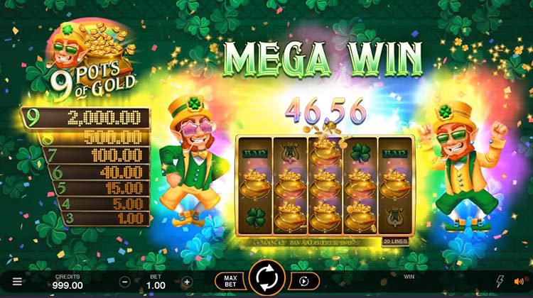 9 Pots of Gold Gokkast voor echt geld spelen