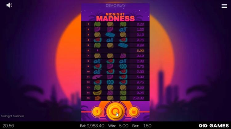 Midnight Madness voor echt geld spelen