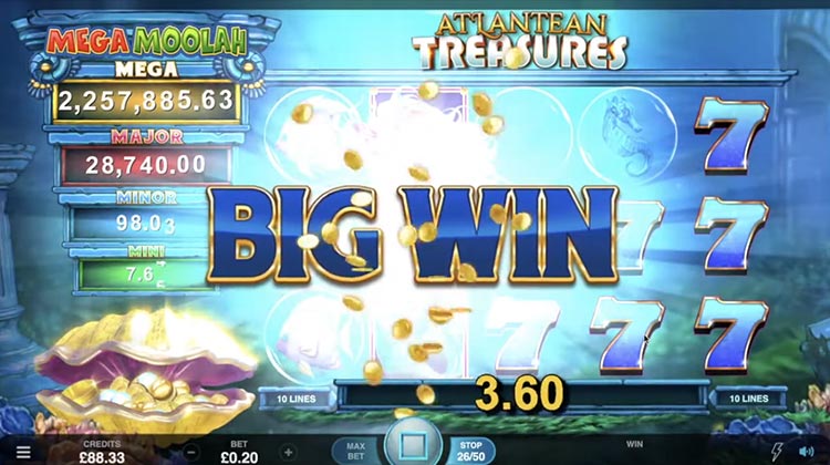 Atlantean Treasures Mega Moolah gokkast voor echt geld spelen