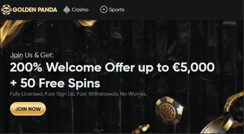 Golden Panda casino welkomstbonus