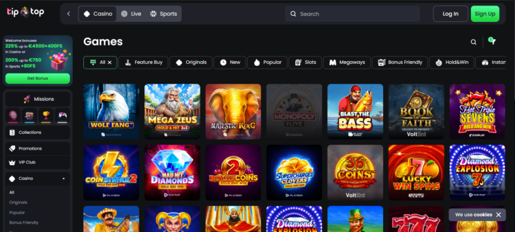 TipTop Casino zonder Cruks - Casino spellen