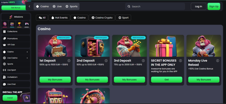 TipTop Casino bonus