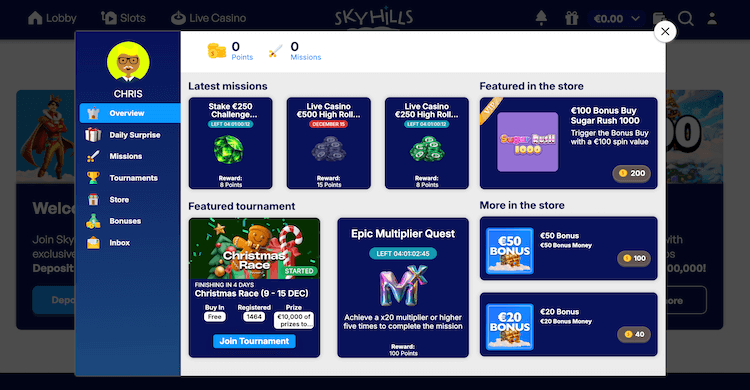 Sky hills casino miss