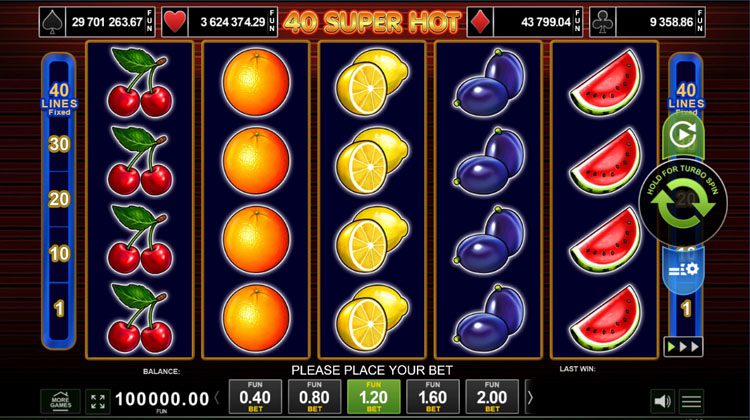 40 super hot online gokkast