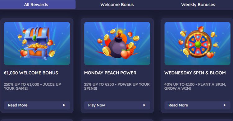 Casino Peaches bonussen