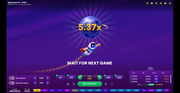 Spaceman crash game