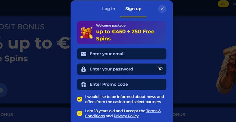 Account aanmaken Carlospin casino