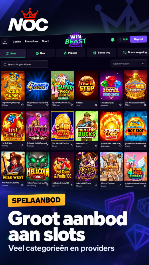 WinBeast casino zonder Cruks - spellen