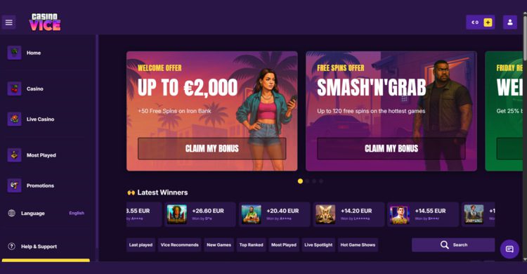 Casino Vice bonussen