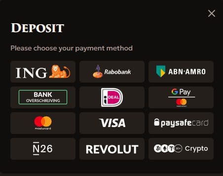 DragoBet Casino betaalmethoden