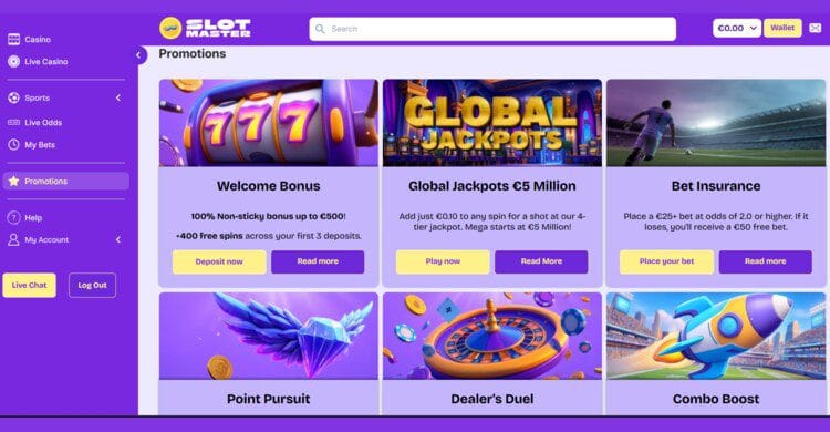 Slotmaster casino bonus