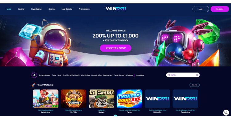 Wintari Casino Review - Welkomstbonus
