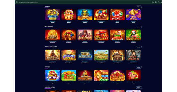 Wintari Casino Review Spellen