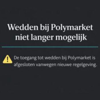 Wedden bij Polymarket niet langer mogelijk