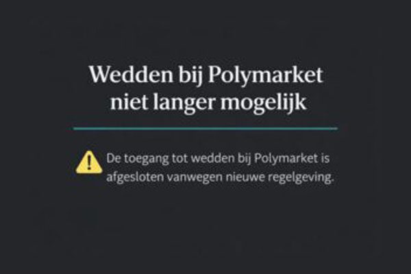 Wedden bij Polymarket niet langer mogelijk