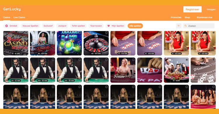 GetLucky Casino Review - live casino