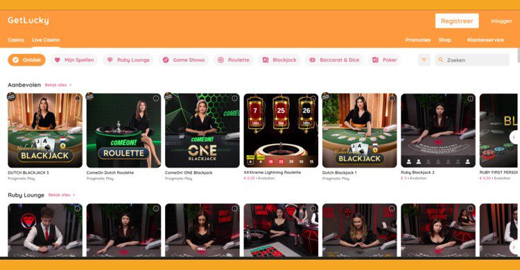 GetLucky Casino Review - live spellen