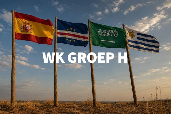 WK GROEP H
Spanje 💃
Kaapverdië 🌊
Saudi-Arabië 🐎
Uruguay 🧉
