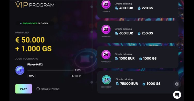 WinPlace Casino Review - VIP Bonussen