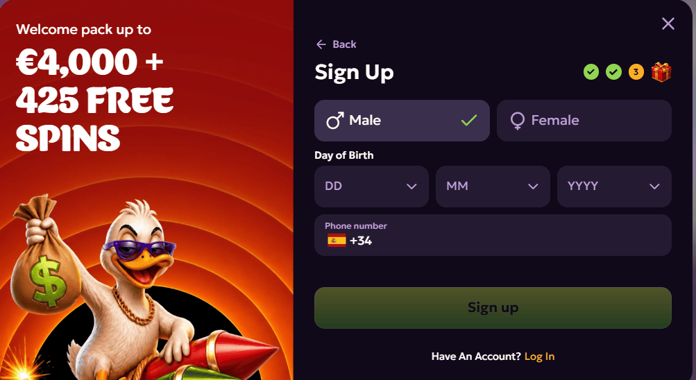 LuckyGans Casino aanmelden