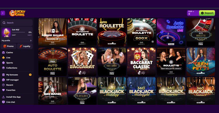 LuckyGans Casino Live Casino