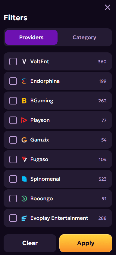 LuckyGans Casino providers