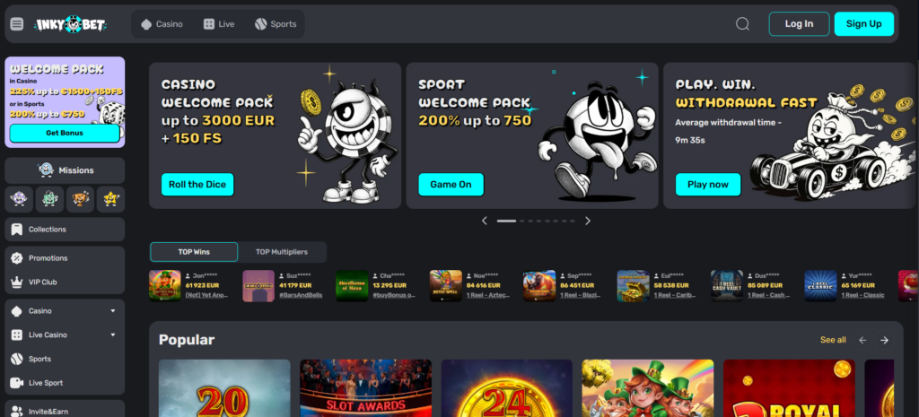 Inkybet casino goksite
