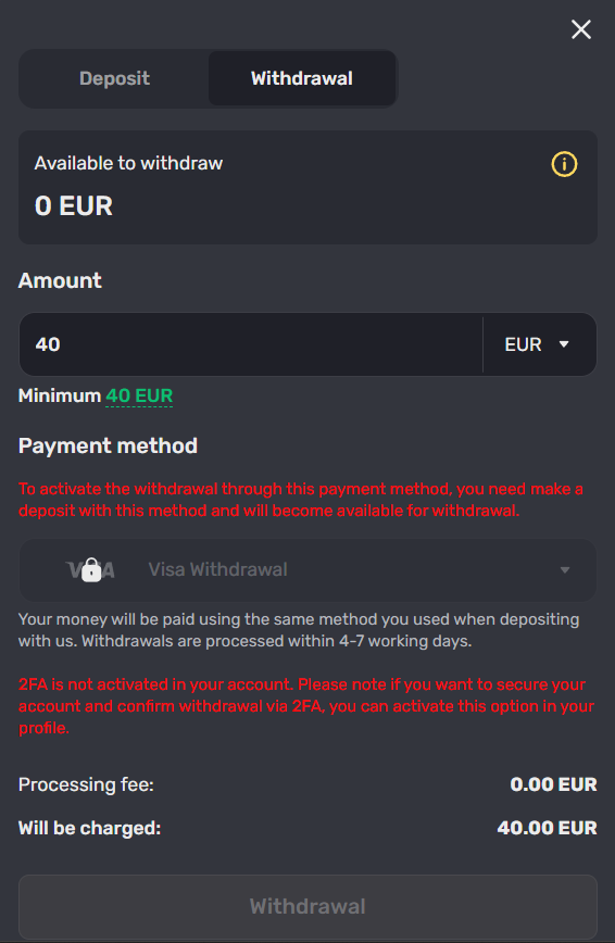 Inkybet casino withdraw money