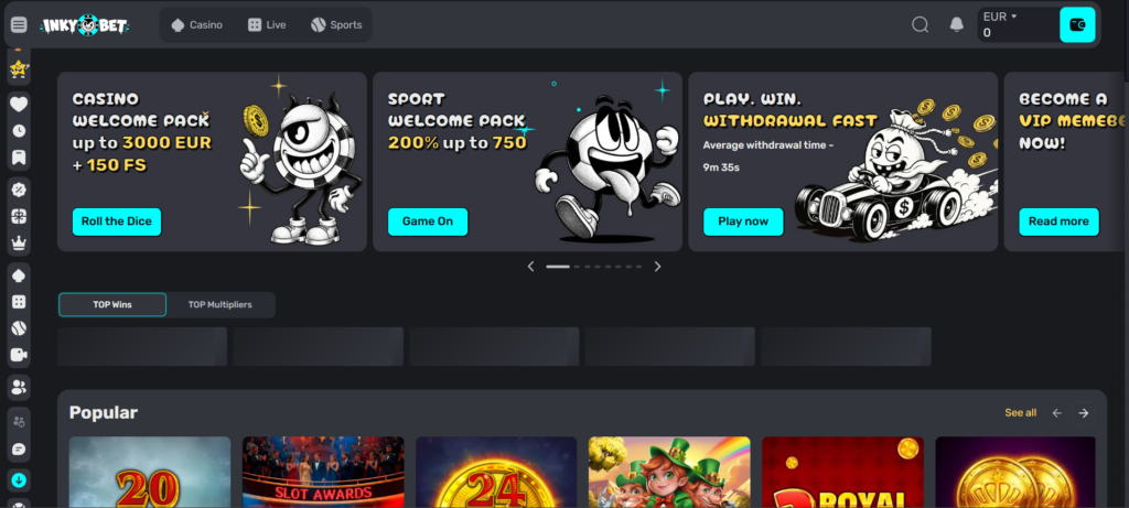 Inkybet casino bonussen