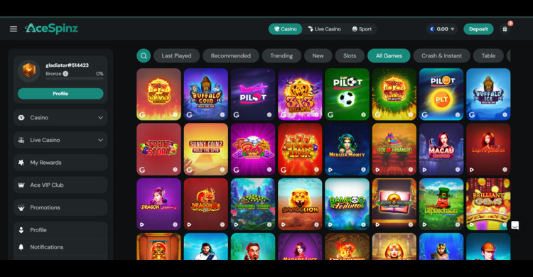 AceSpinz spellen casino