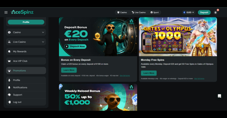 AceSpinz casino bonussen